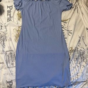 Agaci baby blue off the shoulder dress